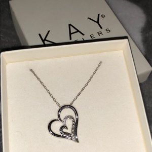 Kay Jewelers silver heart necklace